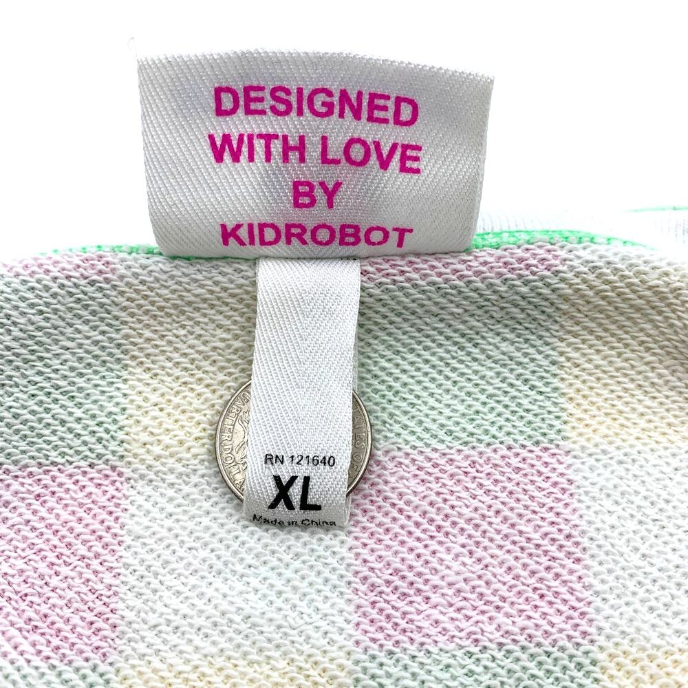 Kidrobot Check Gingham Print Button Cardigan Multicolor Decora Raver - Picture 4 of 10